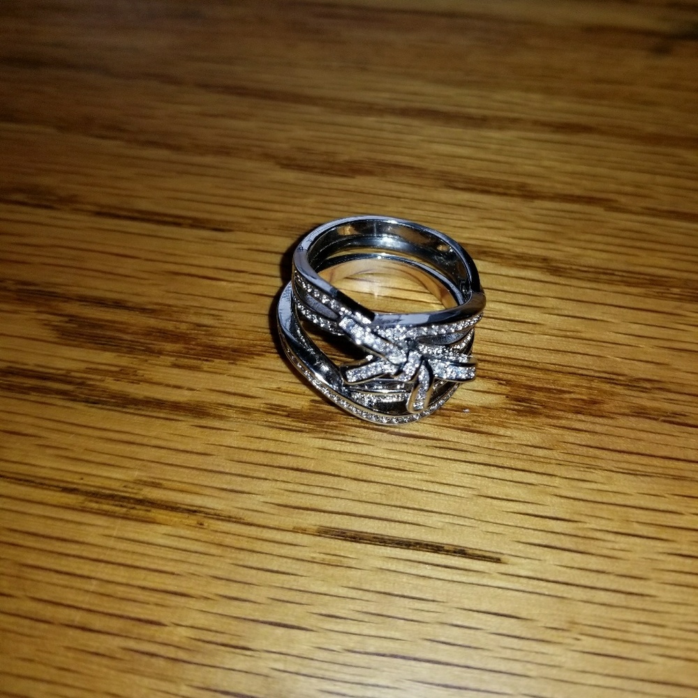 Sterling silver stackable bowknot ring